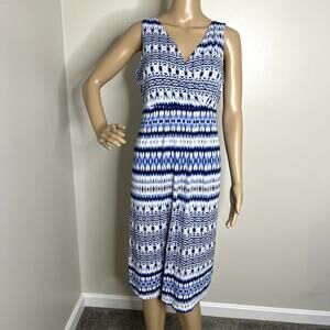 St John's Bay Blue Striped Patterned Tank Dress